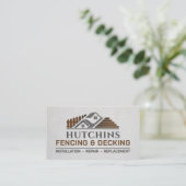 フェンス・デッキ工事請負業者設置修理 名刺 (スタンド正面)