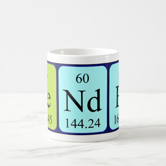 フェンダーの周期表の名前のマグ コーヒーマグカップ (中央)