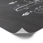 フェンダースチールギター特許 – かわいいギターラバーギフト ポスター (角)