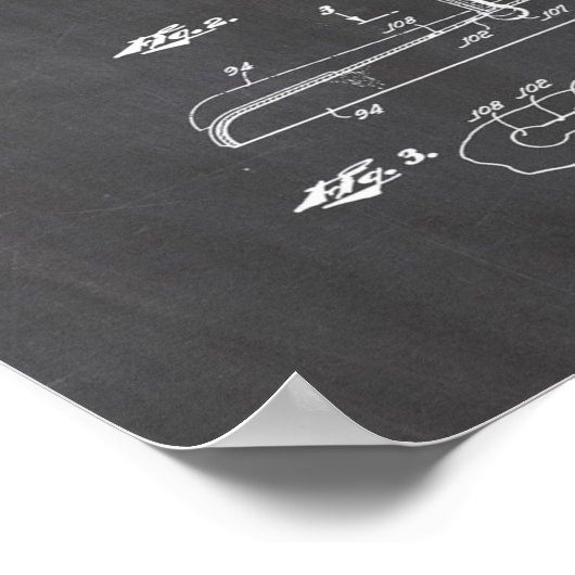 フェンダースチールギター特許 – かわいいギターラバーギフト ポスター (角)