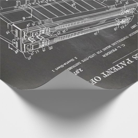 フェンダースチールギター特許 – かわいいギター愛好者の贈り物 ラッピングペーパー (角)