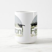 フェントン!リッチモンド公園で鹿を追う犬 コーヒーマグカップ (中央)