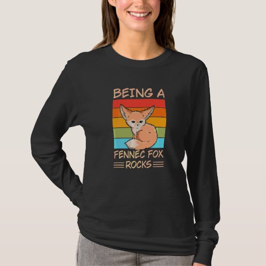 フェンネックのキツネの岩であるフェンネックキツネ Tシャツ (正面)