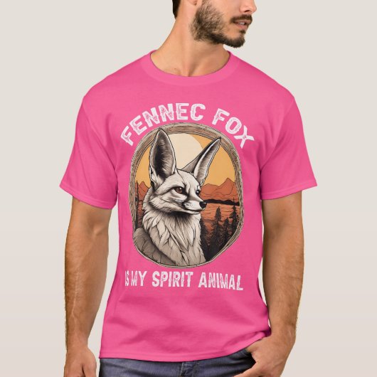 フェンネックキツネは私の精神動物のおもしろいキツネ Tシャツ (正面)