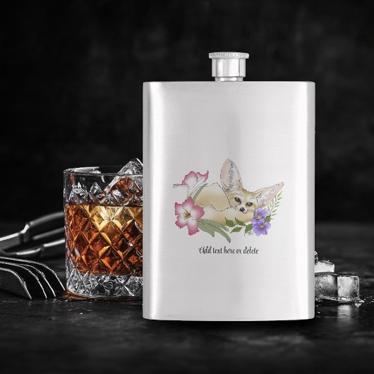 フェンネックキツネフラワーキュート フラスク