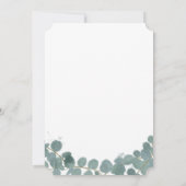 フェンネックキツネベビーシャワー水彩緑 招待状 (裏面)