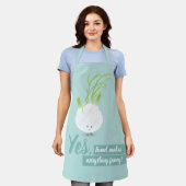 フェンネルが全ての青ファンシーい白い可愛い食べ物を作る エプロン (着用した状態)