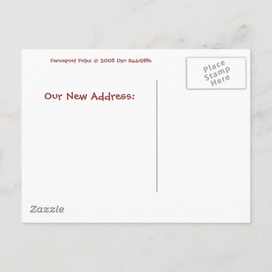 フェンポストフォーク「引っ越しました!」 案内ポストカード (裏面)