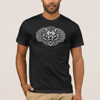 フェンリル ウルフ ノース 神話 バイキング ルーン サークル Tシャツ