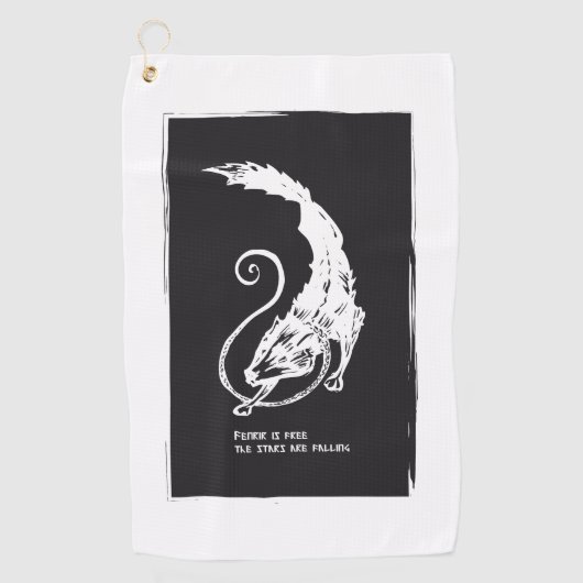 フェンリル・フェリスは自由な犬のバイキング北欧神話である ゴルフタオル (正面)