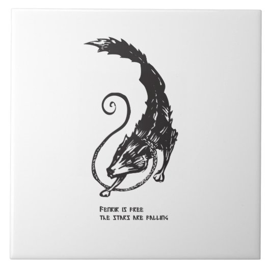 フェンリル・フェリスは自由な犬のバイキング北欧神話である タイル (正面)