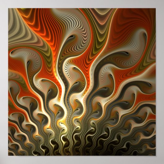 フェーザー抽象芸術の炎を設定 ポスター (正面)