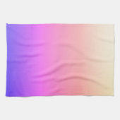フェージングピーチピンク&パープルカラフルグラデーション キッチンタオル (横)