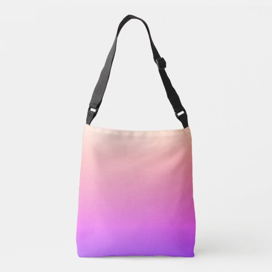 フェージングピーチピンク&パープルカラフルグラデーション クロスボディバッグ (裏面)
