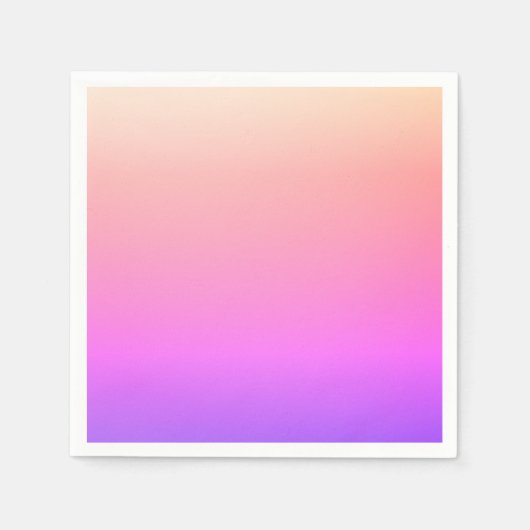 フェージングピーチピンク&パープルカラフルグラデーション スタンダードカクテルナプキン (正面)