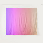フェージングピーチピンク&パープルカラフルグラデーション タペストリー (正面(横))
