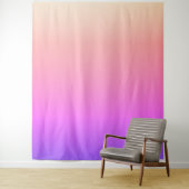 フェージングピーチピンク&パープルカラフルグラデーション タペストリー (インサイチュ)