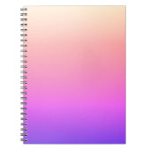 フェージングピーチピンク&パープルカラフルグラデーション ノートブック (正面)