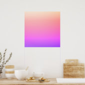フェージングピーチピンク&パープルカラフルグラデーション ポスター (キッチン)