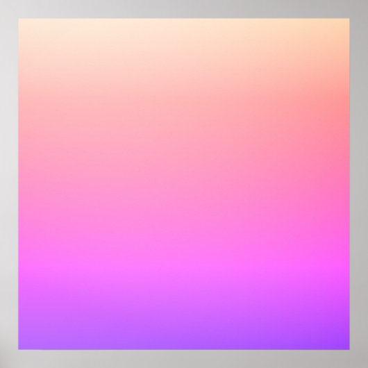 フェージングピーチピンク&パープルカラフルグラデーション ポスター (正面)