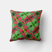 フェージング赤《植物》百日草花抽象芸術パターン クッション (裏面)