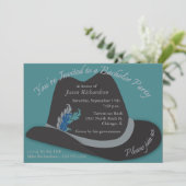 フェーダーハットと羽のバチェラーパーティー 招待状 (スタンド正面)