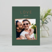 フェーディングフレーム写真 |愛シンプルする |バラ金ゴールド 箔シーズンカード (立ち正面)