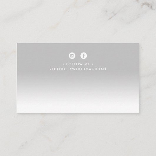 フェーディング文字ミニマリストモダンブはっきりしたラック 名刺 (裏面)