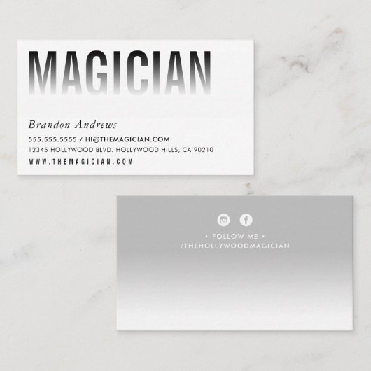 フェーディング文字ミニマリストモダンブはっきりしたラック 名刺 (正面/裏面)