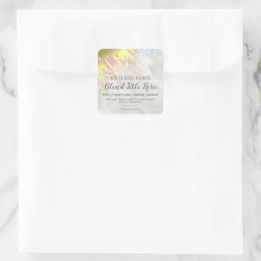 フェーディング金ゴールドおよびOpalエッセンシャル油ブレンドラベル スクエアシール (バッグ)