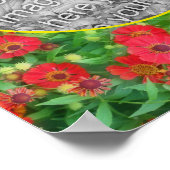 フェーディング《植物》百日草フラワーフレーム自分の写真を作成 ポスター (角)