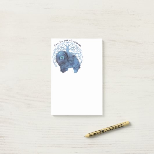 フェードされた遺伝子Chow Tree of Lifeメモ帳パーソナライズ ポストイット (デスク上)