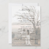 フェードした写真結婚のウェルカムレター&旅程カード 招待状 (裏面)