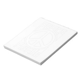フェードしたPeace Pleaseブラックアウトライン文字 ノートパッド