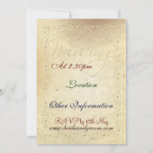 フェードアイボリーエンボス効果結婚式招待状 招待状 (裏面)