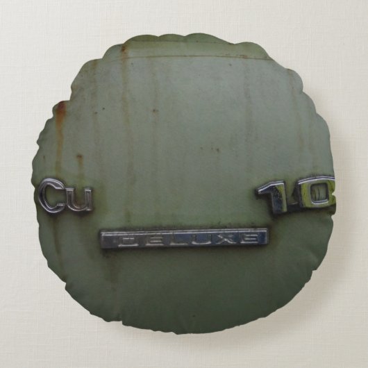 フェードアンティーク緑 ラウンドクッション (正面)