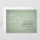 フェードグ素朴リーン日付の保存 案内ポストカード (正面/裏面)