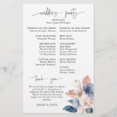 フェードデニムと赤面スタイリッシュ結婚式 プログラム (裏面)