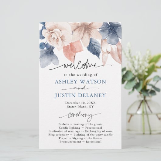 フェードデニムと赤面スタイリッシュ結婚式 プログラム (スタンド正面)