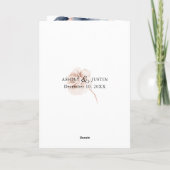 フェードデニムと赤面花模様結婚式招待状 招待状 (裏面)