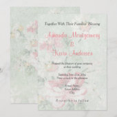 フェードドローズ ヴィンテージデザイン クラシック ウェディング 招待状 (正面/裏面)