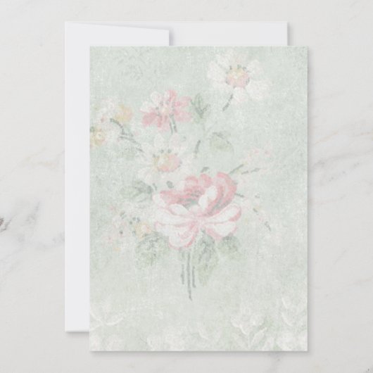 フェードバラヴィンテージクラシックデザイン結婚の 招待状 (裏面)