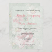 フェードバラヴィンテージクラシックデザイン結婚の 招待状 (正面/裏面)