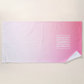 フェードピングラデーションクスのグラデーションとイニシャル ビーチタオル (正面)