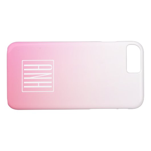 フェードピングラデーションクスのグラデーションとイニシャル Case-Mate iPhoneケース (裏面(横))