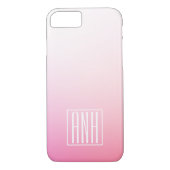 フェードピングラデーションクスのグラデーションとイニシャル Case-Mate iPhoneケース (裏面)