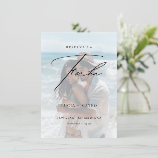 フェードフォトレセルサラフェハスペインのビーチ結婚式 セーブザデート (スタンド正面)