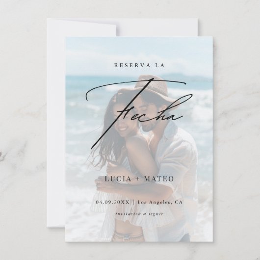 フェードフォトレセルサラフェハスペインのビーチ結婚式 セーブザデート (正面)