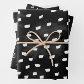 フェードブラックホワイト落書きシェイプ ラッピングペーパーシート (インサイチュ)