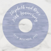 フェードブルーアニバーサリー紙ワイングラスラベル ワイングラスタグ (裏面)